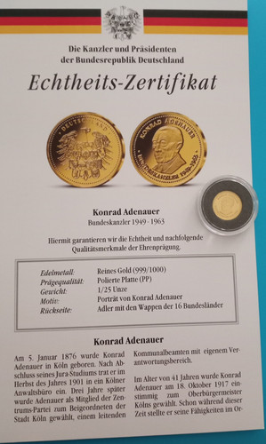 Goldmedaille konrad adenauer - konrad,