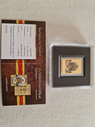 Wappen baden gold 500 unze - baden, 1/500