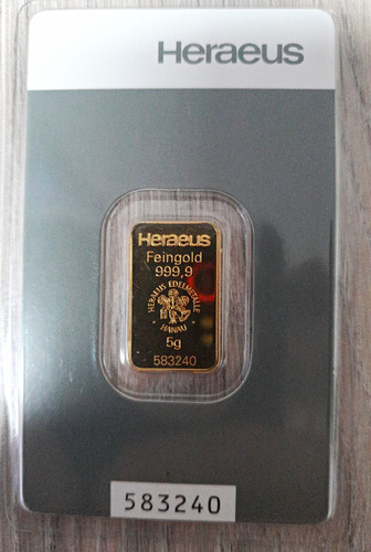Heraeus goldbarren gold - goldbarren, g