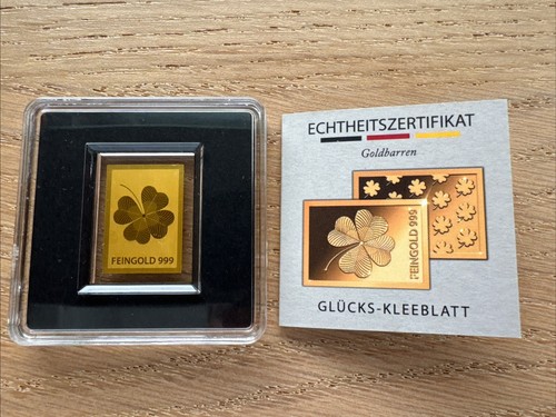Goldbarren glücks kleeblatt - goldbarren, glücks-kleeblatt