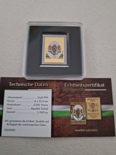 Wappen sachsen gold 500 - 1/500, unze