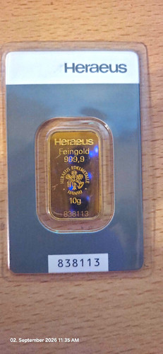 Heraeus feingold goldbarren - heraeus,
